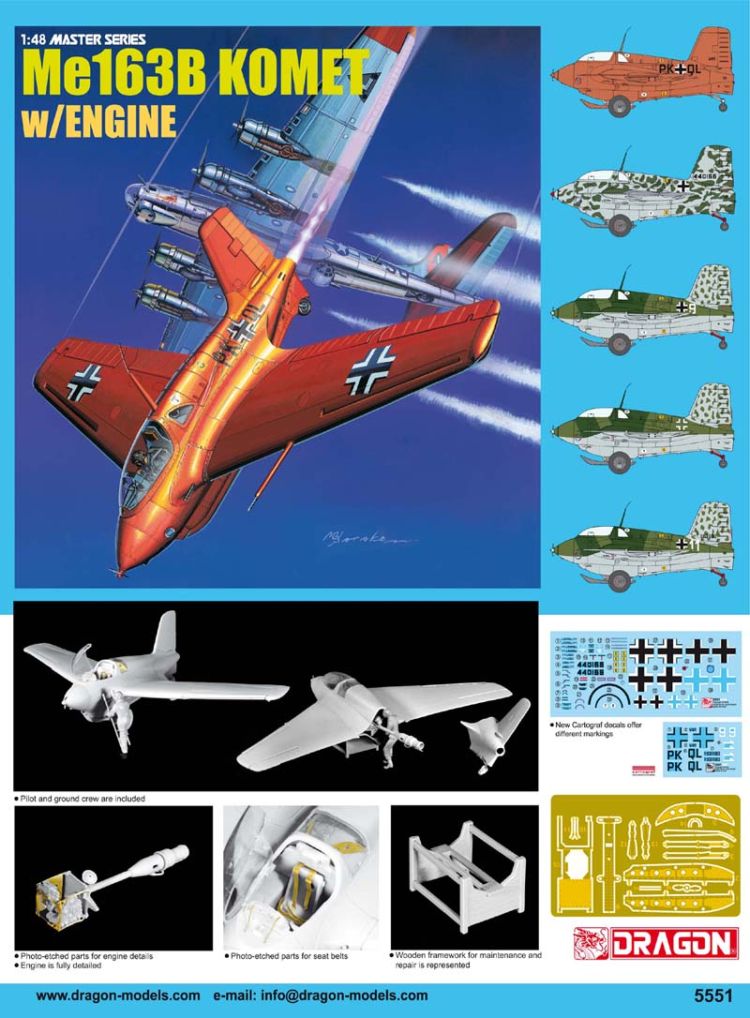 Dragon 5551 - ME163B KOMET WITH ENGINE