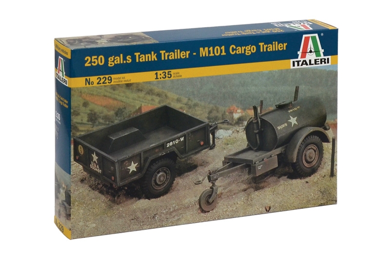 Italeri 0229 - 250 Gal. Tank Trailer - M 101 Cargo Trailer