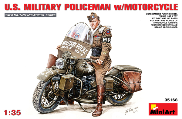 MiniArt 35168 - U.S. Military policeman w/motorcycle