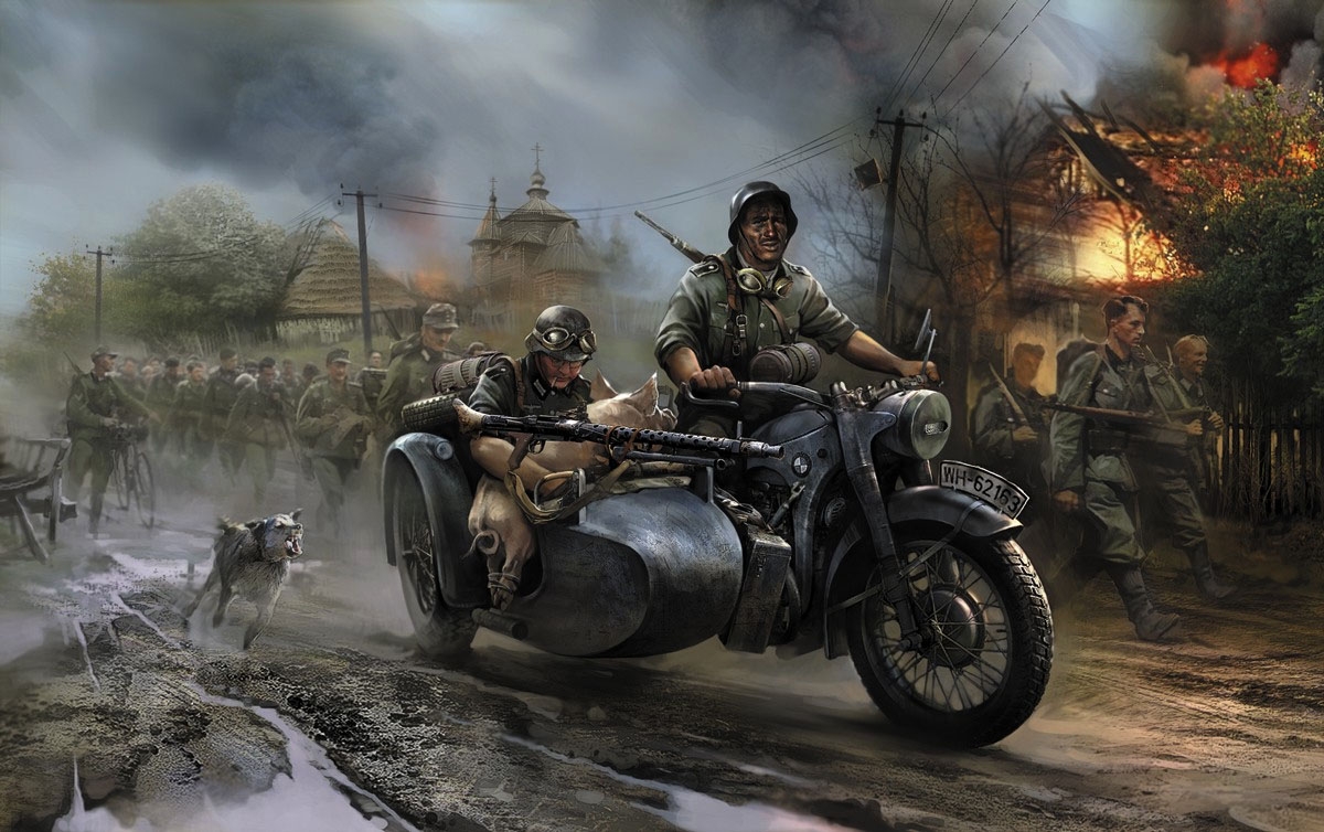 Zvezda 3607 - German WWII sidecar R12 with crew