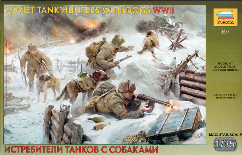 Zvezda 3611 - soviet tank hunters with dogs