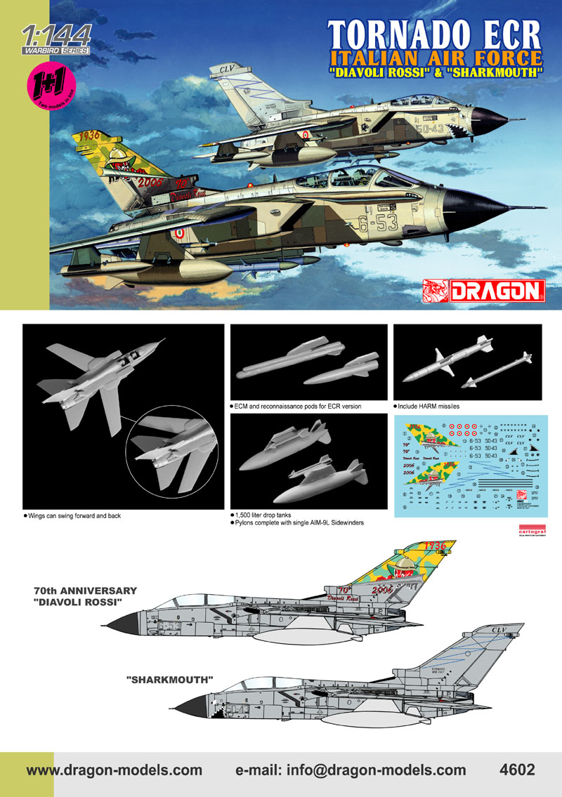 Dragon 4602 - Tornado Ecr Italian Air Force diavoli rossi & Sha.