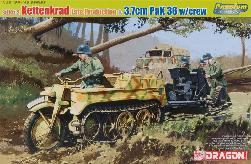 Dragon 6446 - Sd. Kfz. 2 kettenkrad & 3.7 Pak 36 w/crew