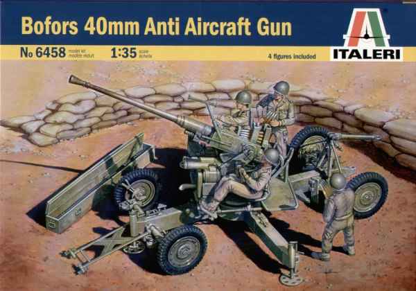 Italeri 6458 - bofors 40mm AA gun with servants