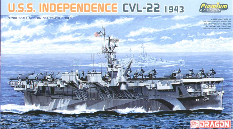 Dragon 7054 - U.S.S. Indipendence CVL-22 1943
