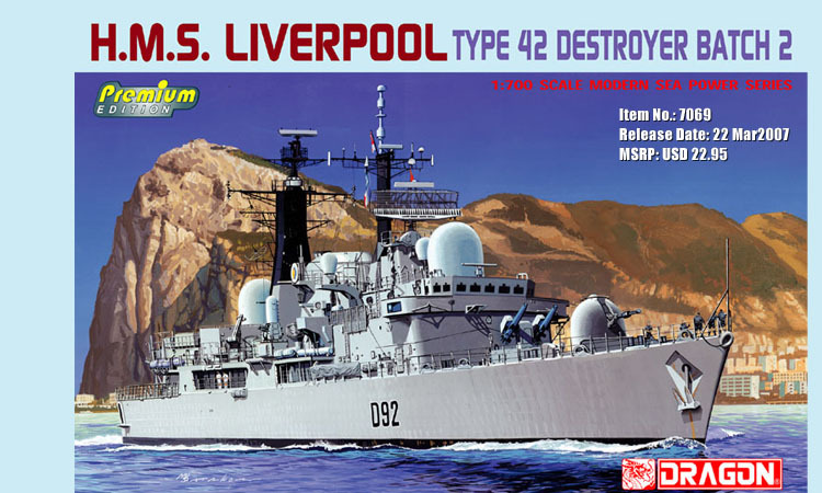 Dragon 7069 - H.M.S. Liverpool Type 42 Destroyer Batch 2 Premium