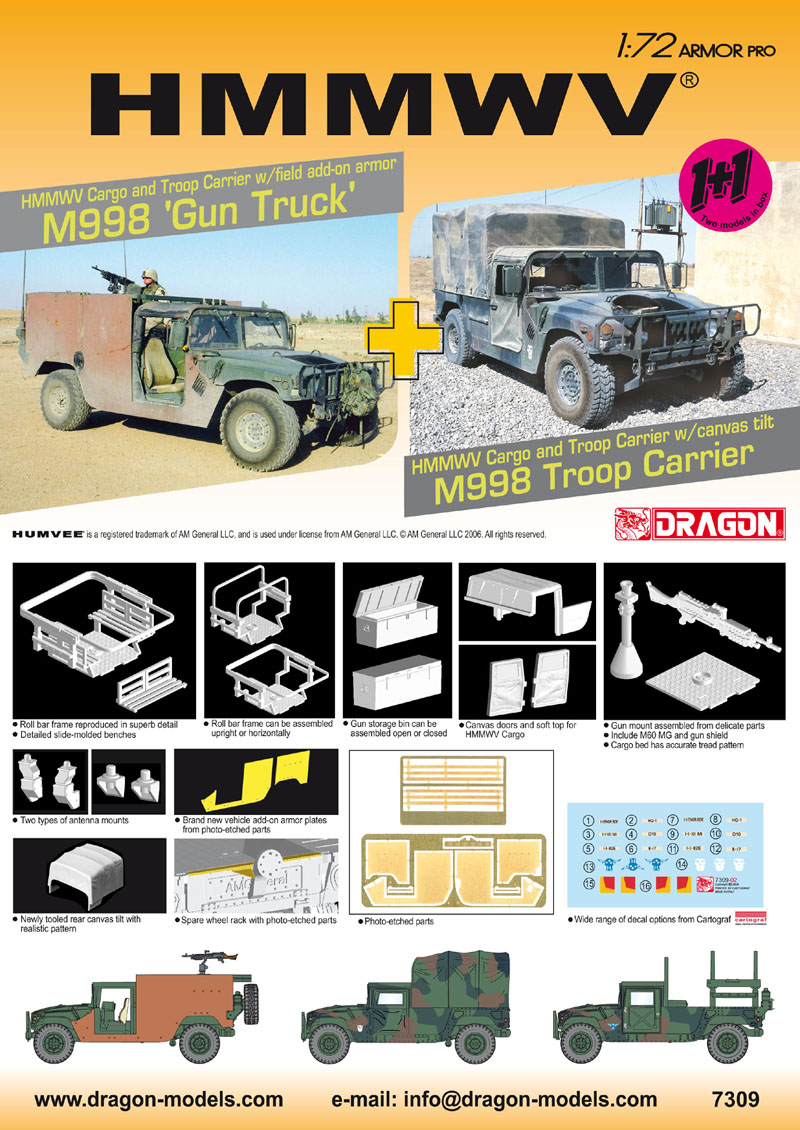 Dragon 7309 - HMMWV Gun Truck & Troop Carrier