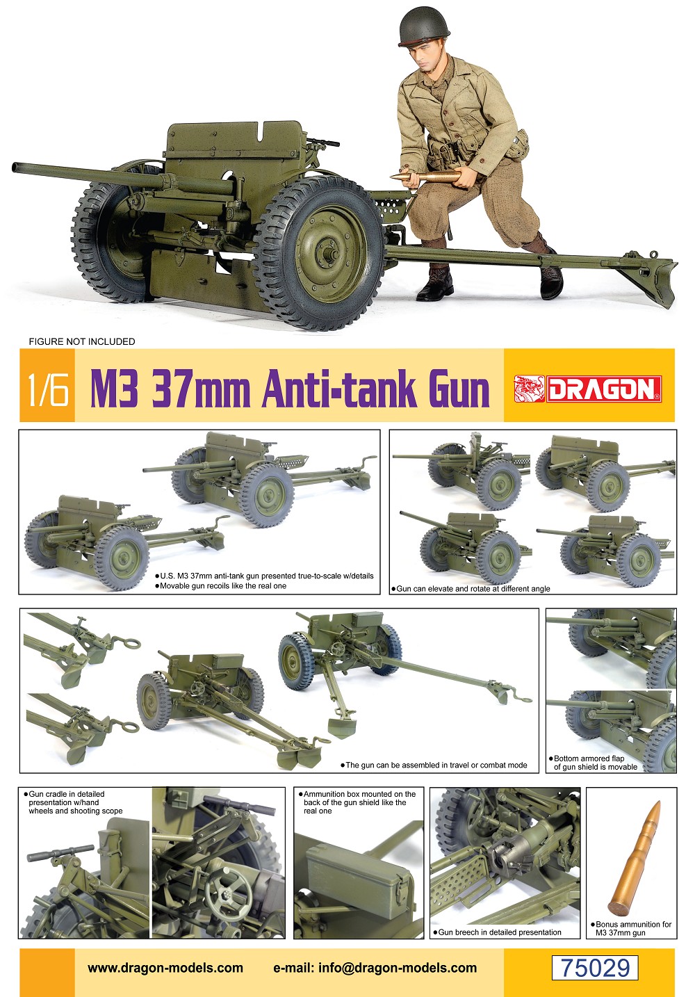 Dragon 75029 - M3 37mm Anti-Tank Gun