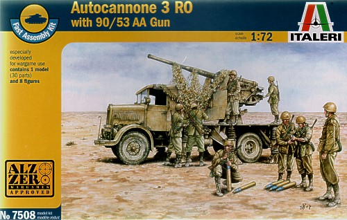 Italeri 7508 - Autocannone R03 w/90 53 AA Gun (Fast Assembly)