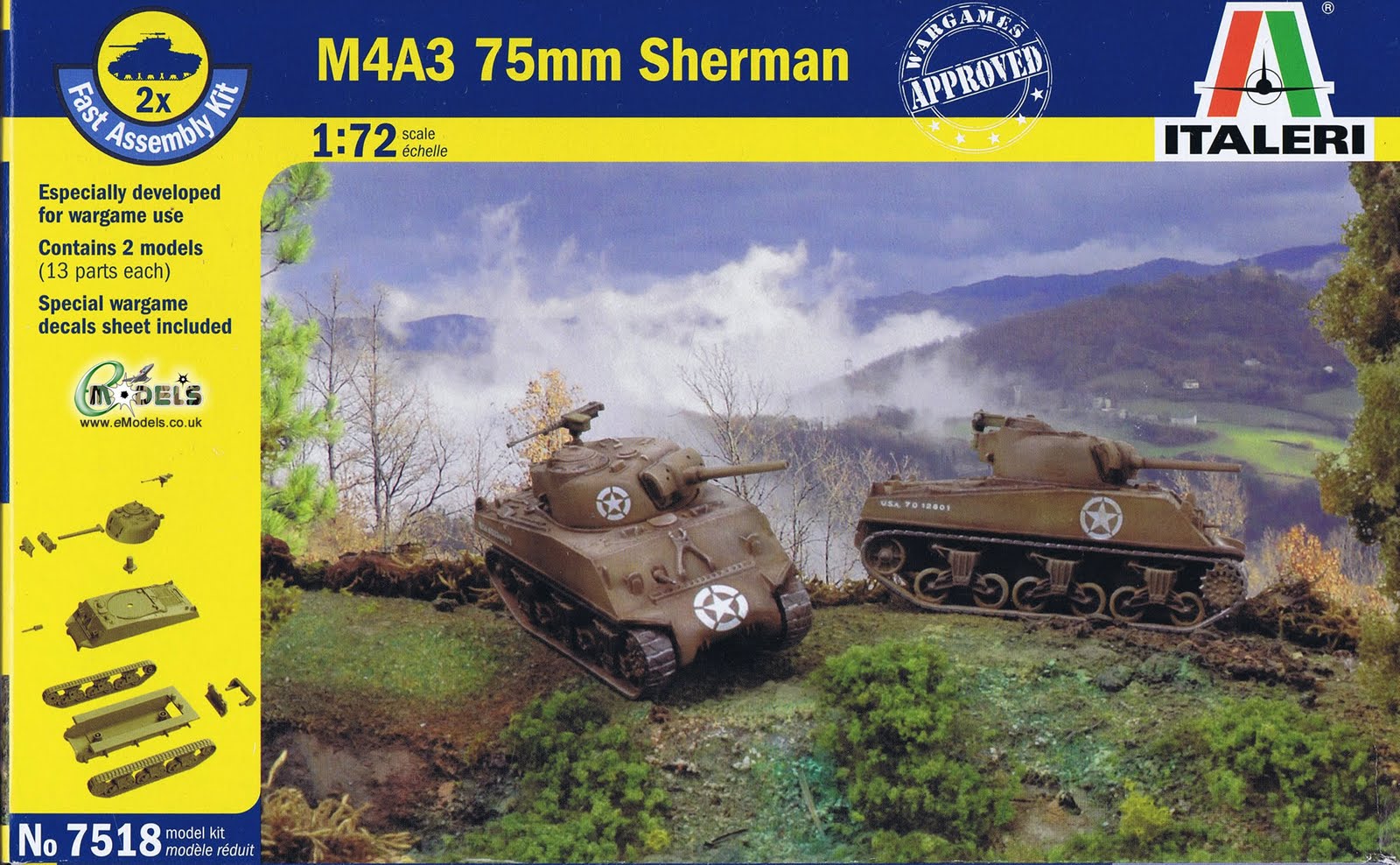 Italeri 7518 - Sherman M4 A3 - 2modelli (Fast Assembly)