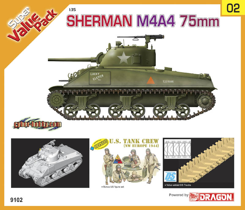 Dragon 9102 - Ch Shermann M4A4  75mm