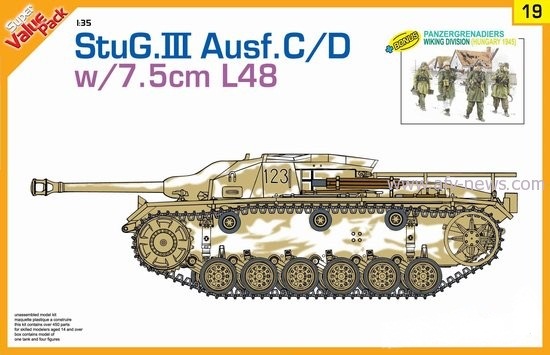 Dragon 9119 - Stug III Ausf C/D w/7.5 cm L48