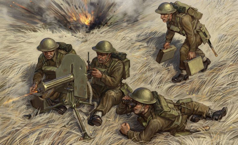 Zvezda 6167 - British machine gun with crew